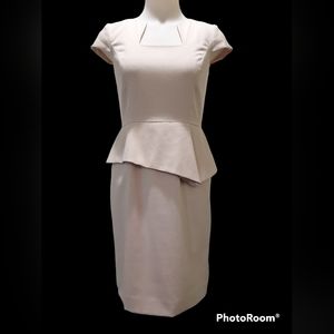 Antonio Melani Cream Fitted Midi Dress